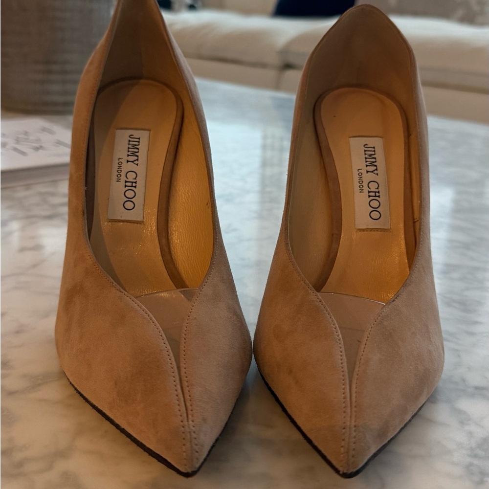 Jimmy Choo Beige Suede Heels